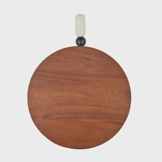 Pisces Round Wood Board 30x39cm Blk/Iv