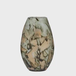 Barnet Glass Vase 15x11x24cm Olive Multi