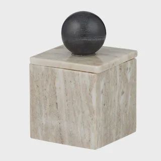 Iowa Marble Trinket Box 10x10cm Beige