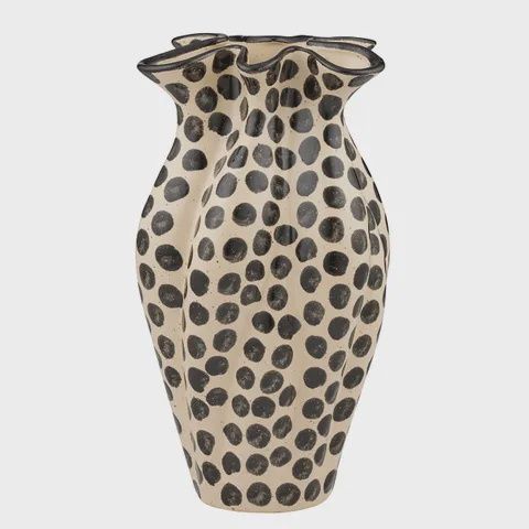 Raven Ceramic Vase 19.5x37cm Ivory/Black