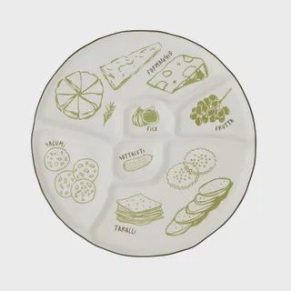 Deli Ceramic Divided Platter 35cm Green