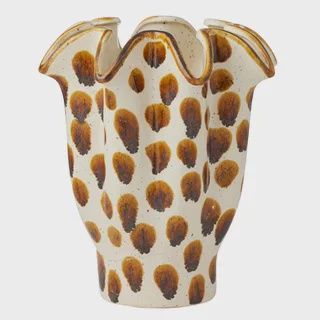 Brun Ceramic Vase 22.5x27cm Ivory/Brown