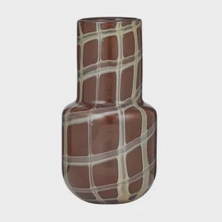 Gannon Glass Vase 13x25cm Choc/Ivory