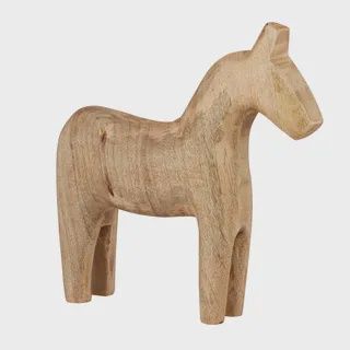 Rancho Wood Horse Sculpt 26x5x26cm Nat