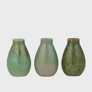 Daley Ceramic Vase 9.5x14.5cm Grn 3 Asst