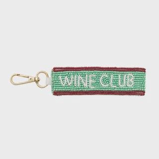 Wine Club Beaded Keyring 3x17cm Mint