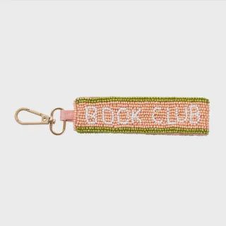 Book Club Beaded Keyring 3x17cm Pink