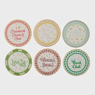 Adage Ceramic Coaster 10cm 6 Asst CDU