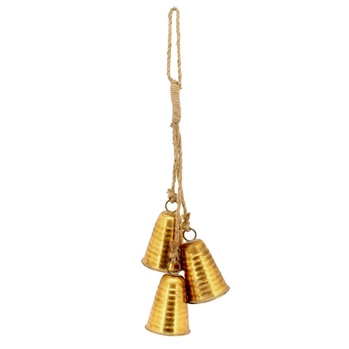 ROPE METAL ANT GOLD 3 BELL DROP