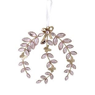 JEWELLED PINK WREATH DEC