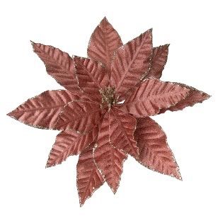 CLIP ON POINSETTIA PINK GOLD EDGE