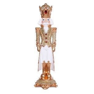 RESIN 62CM NUTCRACKER WHITE GOLD