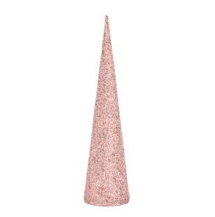 PAPER GLITTER CONE TREE PINK SML
