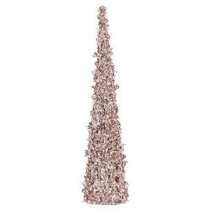 ICE GLITTER CONE TREE ROSE GOLD LGE
