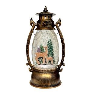 LED SNOW LANTERN BRONZE ROUND LANTERN