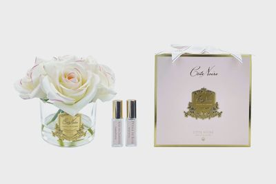 Perfumed Natural Touch 5 Roses - Clear - Pink Blush - Pink Box