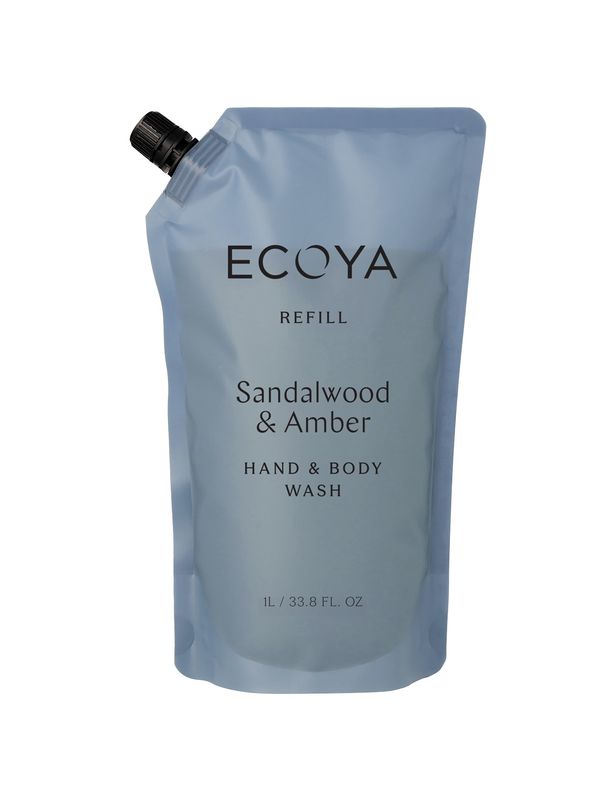 ECOYA Hand &amp; Body Wash Refill Sandalwood &amp; Amber 1L