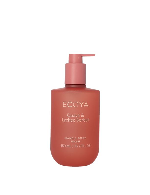 ECOYA Hand &amp; Body Wash Guava &amp; Lychee Sorbet 450ml