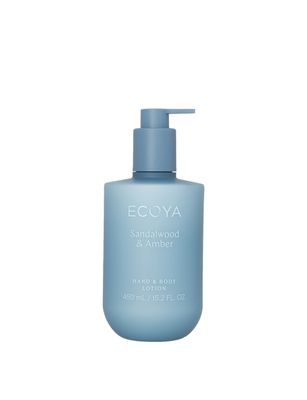 ECOYA Hand &amp; Body Lotion Sandalwood &amp; Amber 450ml
