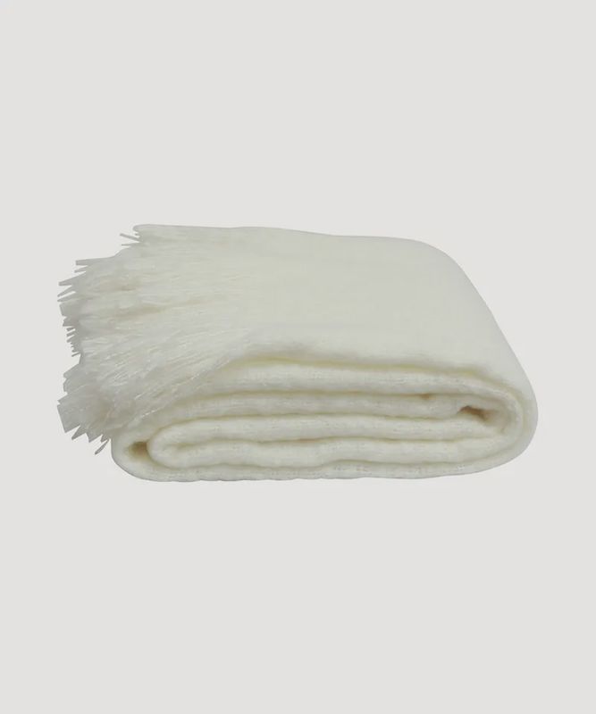 Throw Tassel Off White