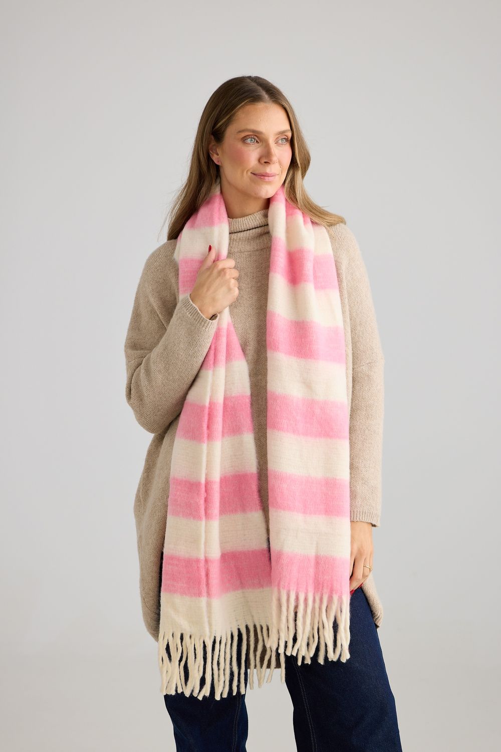 Malibu Scarf Pink White