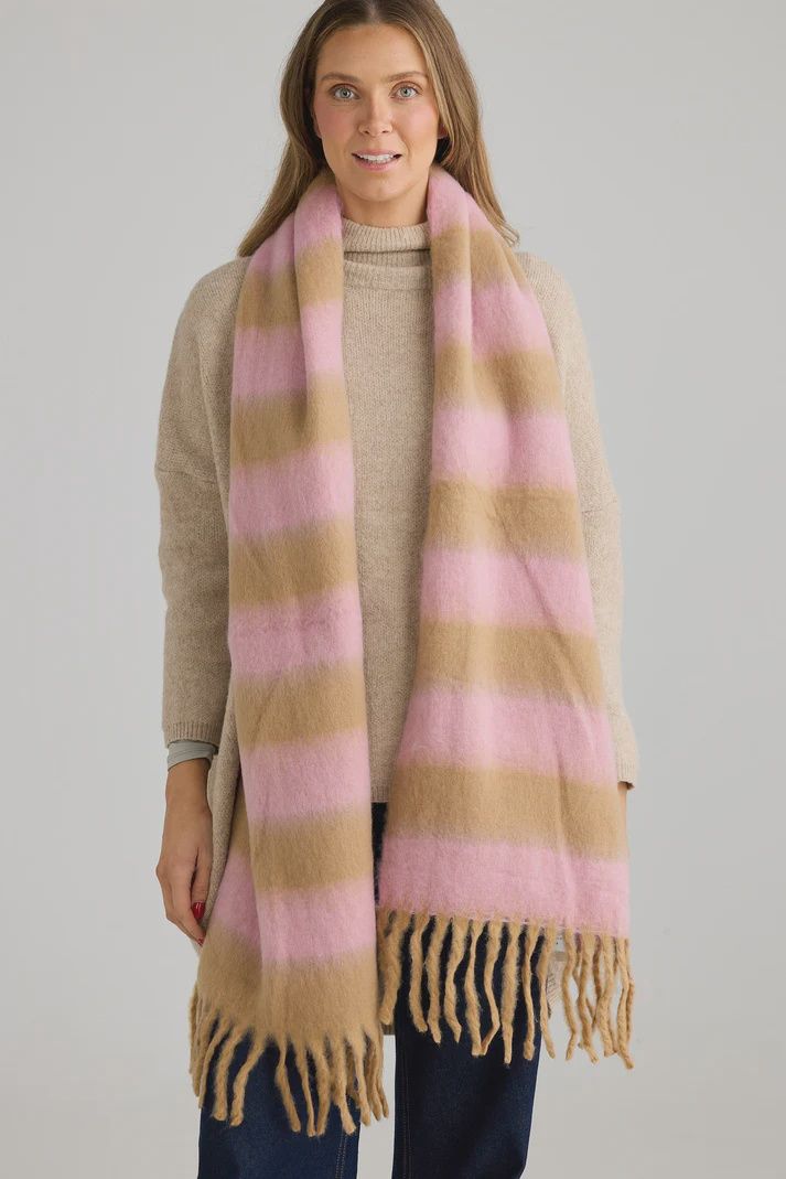 Malibu Scarf Pink Tan