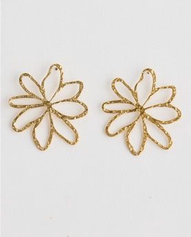 Big Flower Earrings Gold