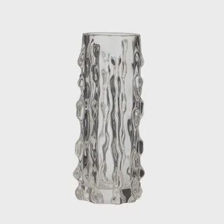 Foresta Dimple Glass Vase 11.5x29cm Clr