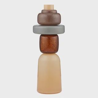 Luigi Glass Vase 16x46cm Chocolate Multi