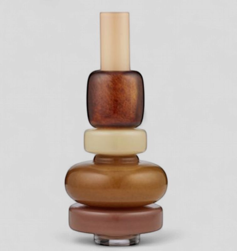 Rocco Glass Vase 17.5x40cm Natural Multi
