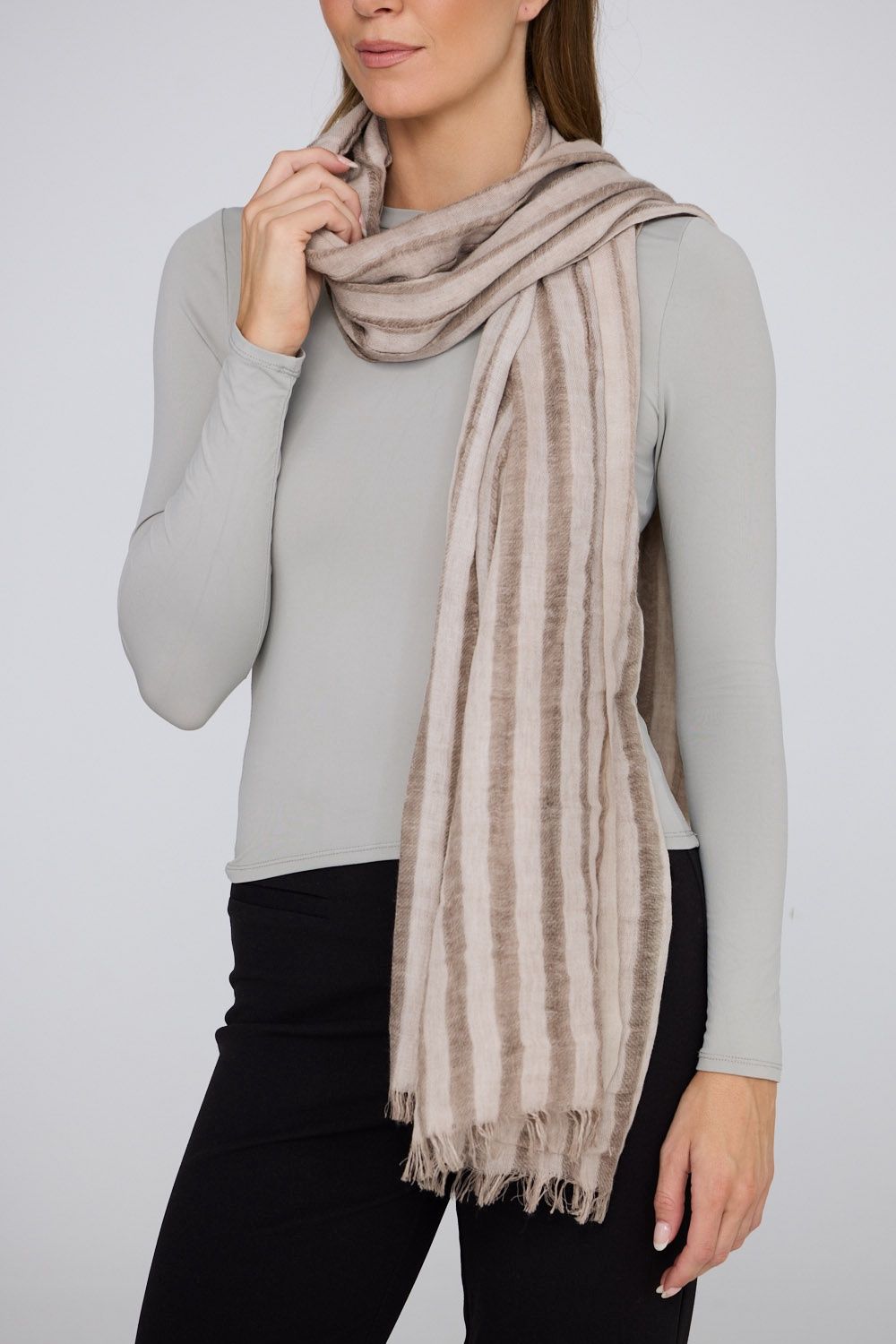 Soluna Scarf - Natural W Grey