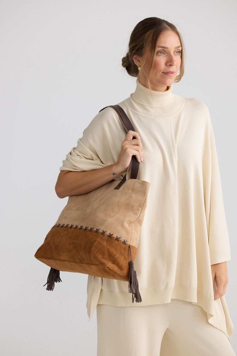 Wildside Hand Bag - Camel W Tan