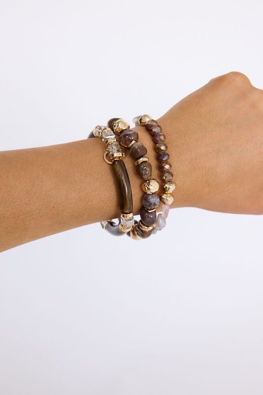 Connor Stack Bracelet - Brown