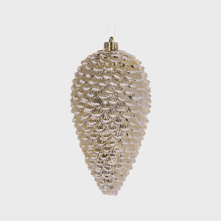 High Shine Gold Long Pinecone Hanging