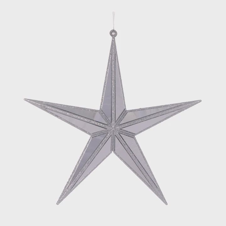 5 Point Hanging Star Silver