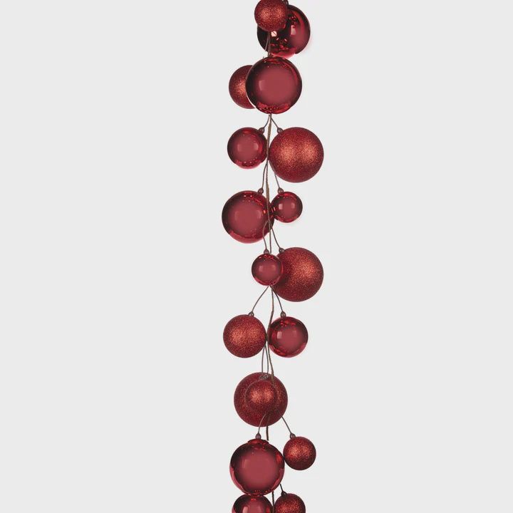 270cm Red Bauble Garland