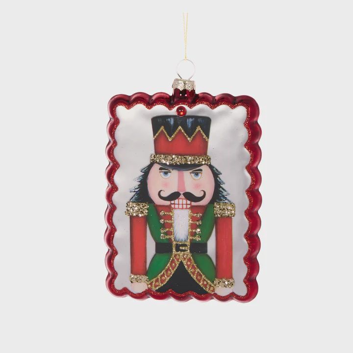 Retro Red Nutcracker Post Card Hanging