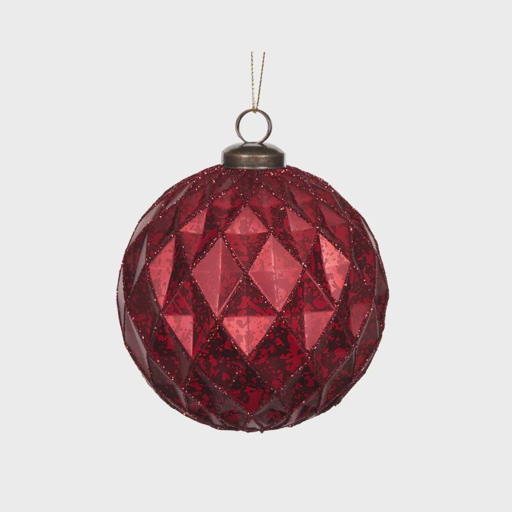 Matt Red Quilted Bauble