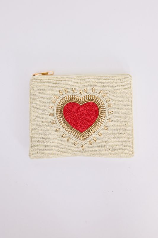 Royal Heart Clutch Creme