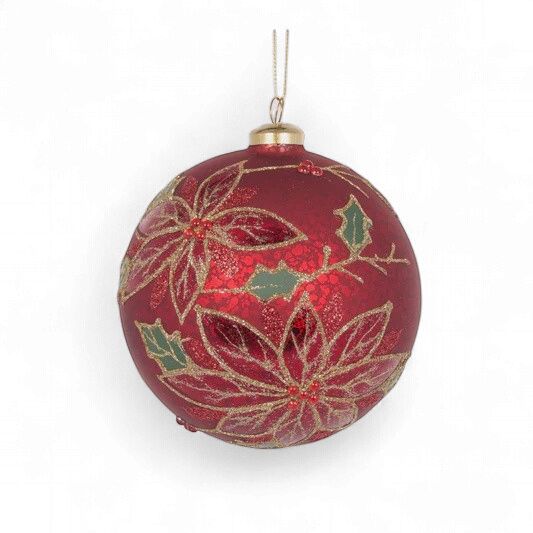 Traditonal Mercury Poinsettia Bauble