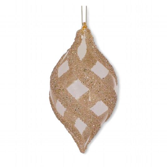 Champagne Crystal Swirl Drop Bauble
