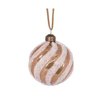 Frosted Gingerbread Swirl Bauble