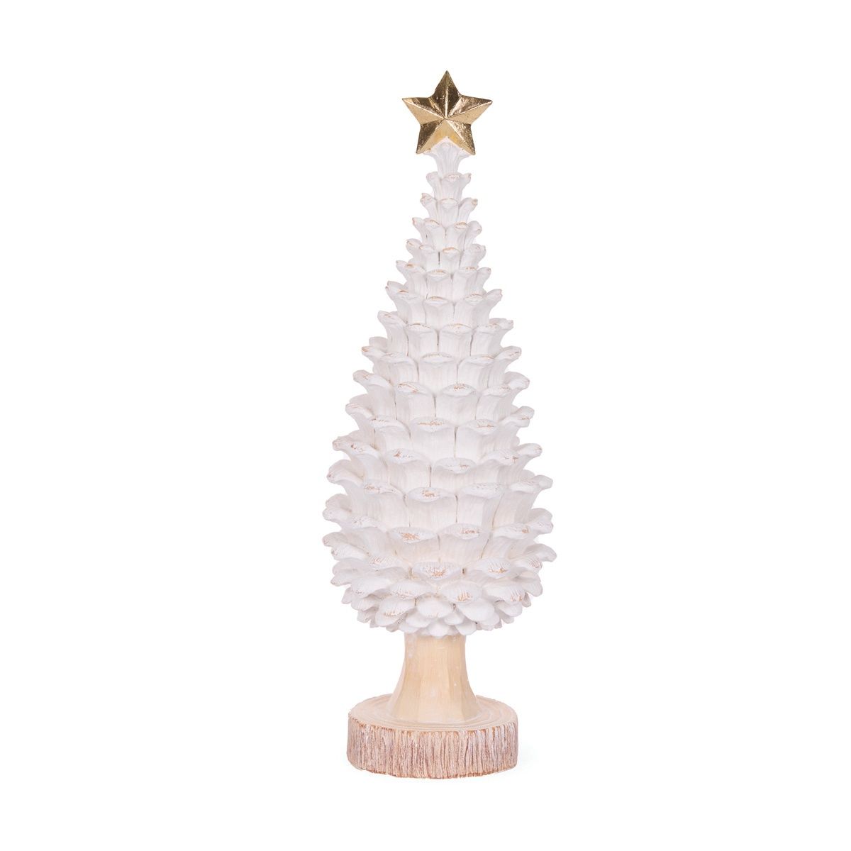 42.5 CM Washed Pinecone Tree With Star