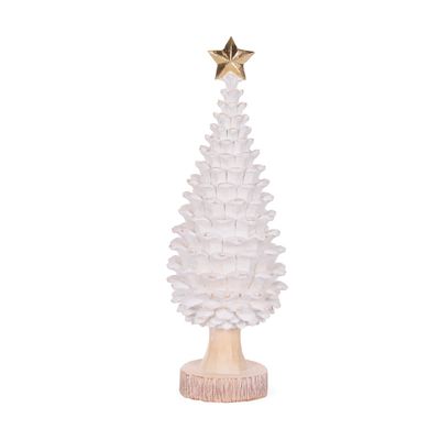 42.5 CM Washed Pinecone Tree With Star