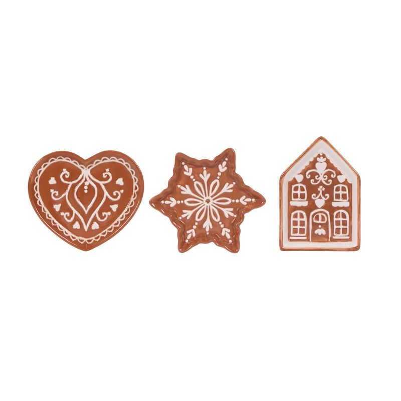 3 ASST Gingerbread Trinket Trays