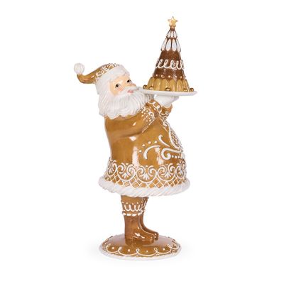 43 CM Gingerbread Santa With Cake