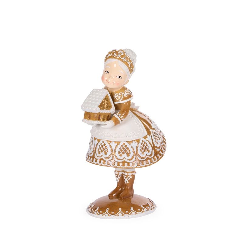 33 CM Gingerbread Mrs Claus With House