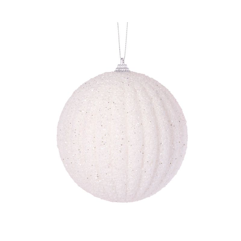 White Textured Rib Bauble