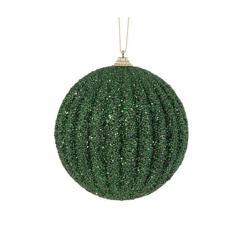 Dark Green Textured Rib Bauble