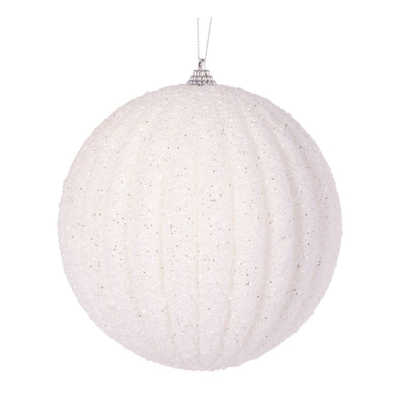 XL White Textured Rib Bauble